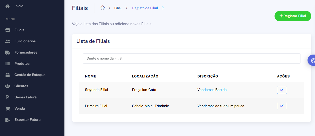 imagem de controle de filiais